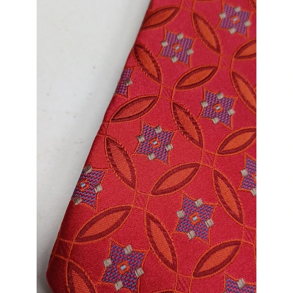 ROBERT TALBOTT Best of Class Mens Silk Necktie Tie USA Geometric Red NWT $135